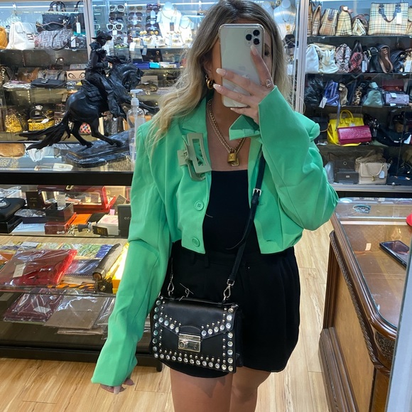 Prada Saffiano Studded two way bag - Picture 13 of 13